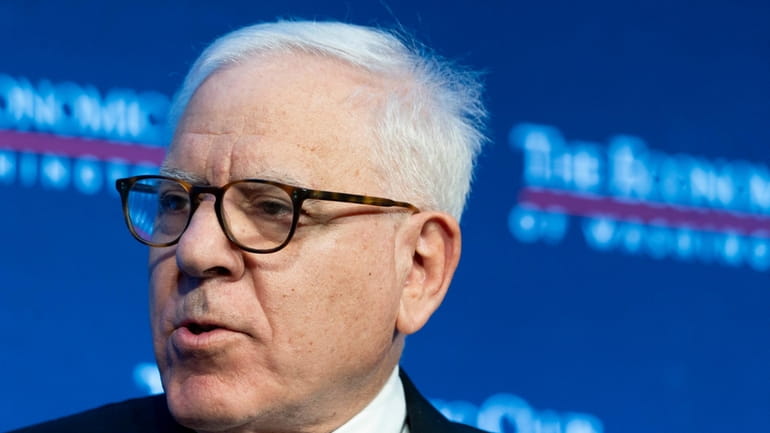 David Rubenstein speaks during an interview hosted by the Economic...