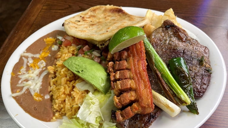 The Bandeja Tipica Salvadoreña at Salvadoreños & Mexican restaurant in...