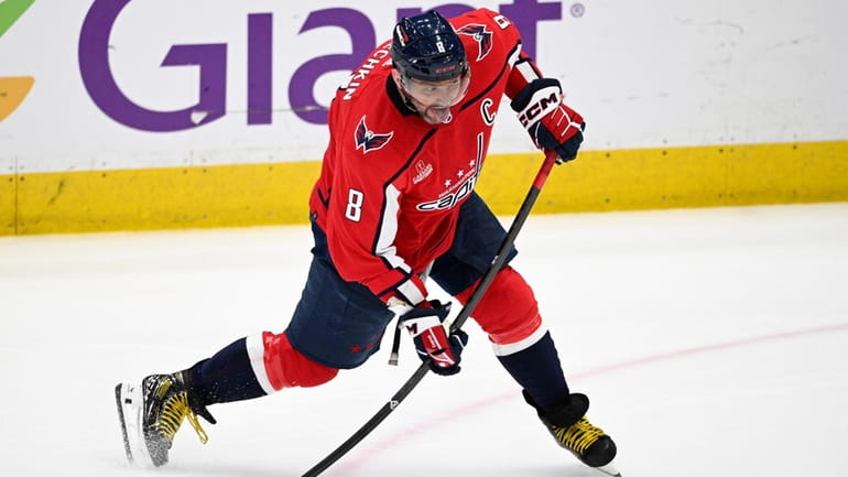 Washington Capitals left wing Alex Ovechkin against the Boston Bruins...