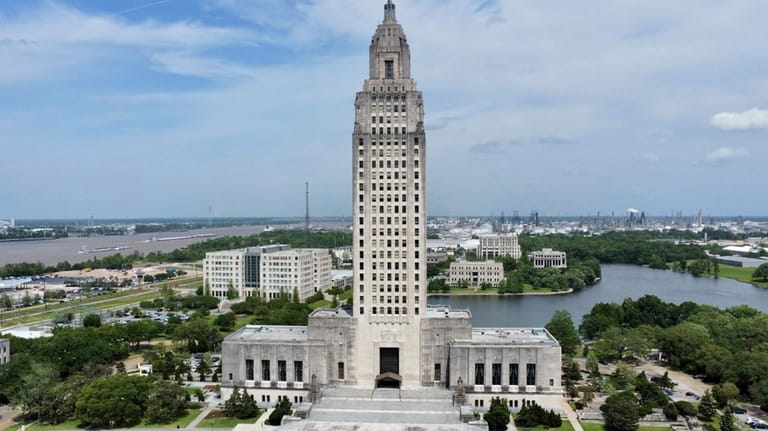 The Louisiana Capitol stands, April 4, 2023, in Baton Rouge,...