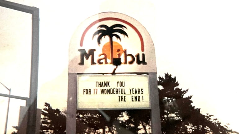 Malibu's sign during the club's final days in 1996.