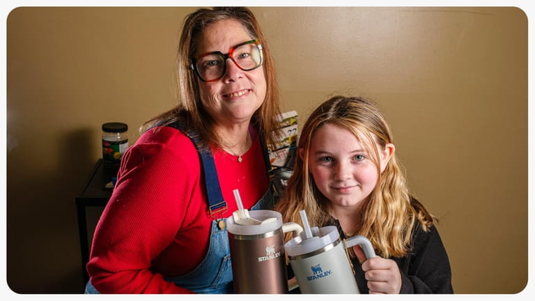Tara Johnson and her daughter Keeva, 10, with their Stanley...