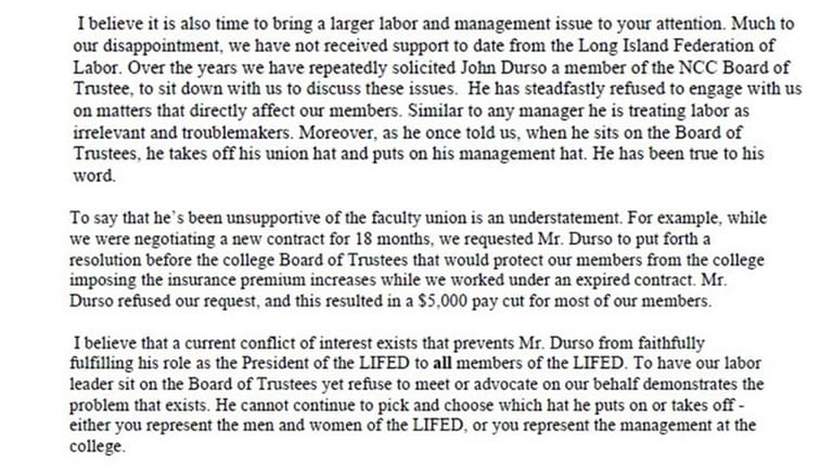 Part of Faren Siminoff's letter to members of the LI...