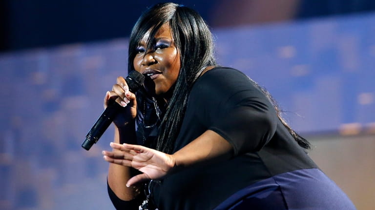 Mandisa performs during the Dove Awards Tuesday, Oct. 7, 2014,...
