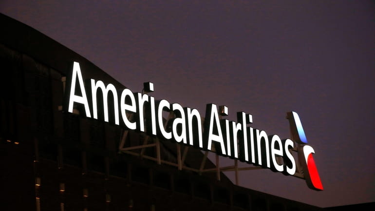 The American Airlines logo is stands atop the American Airlines...