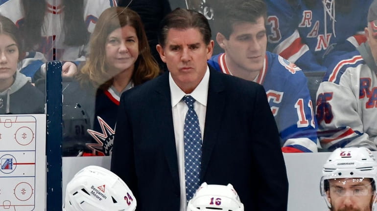 Rangers coach Peter Laviolette watches his team during the third...