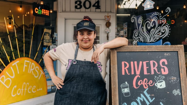 Abby Rivera, of Rivers Cafe in Floral Park, features coffee...