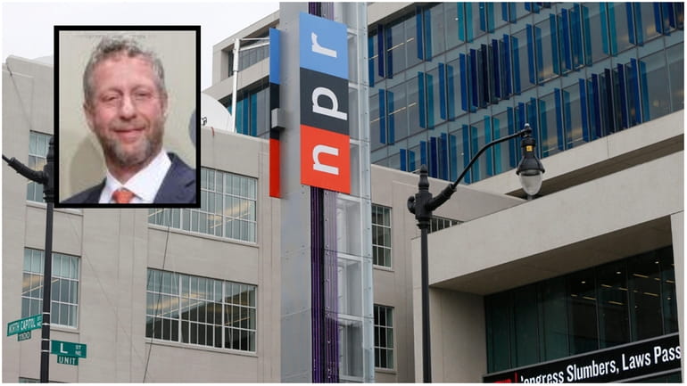 NPR’s headquarters in Washington, and inset, Uri Berliner, a senior...