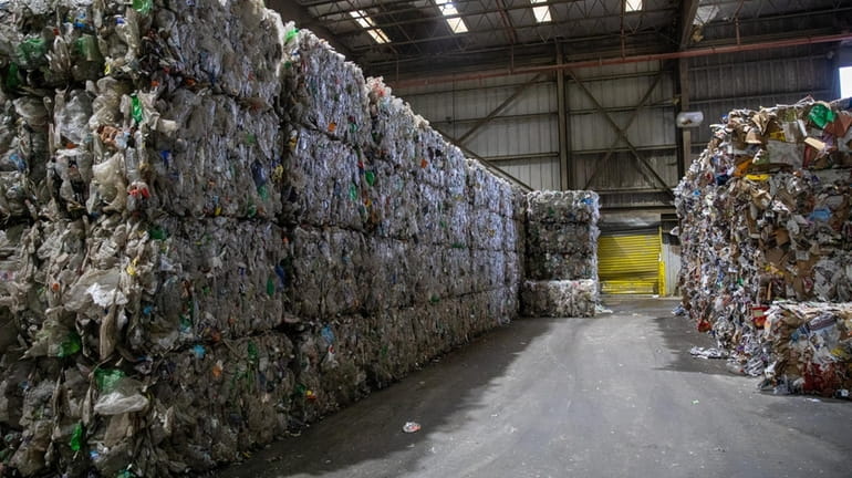 Bales of plastic at the Brookhaven Recycling Facility. A true spirit...