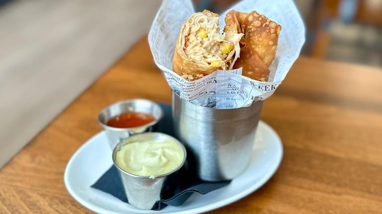 Crab Rangoon egg rolls at Great South Bay Brewery in...