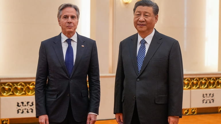 U.S. Secretary of State Antony Blinken meets with Chinese President...