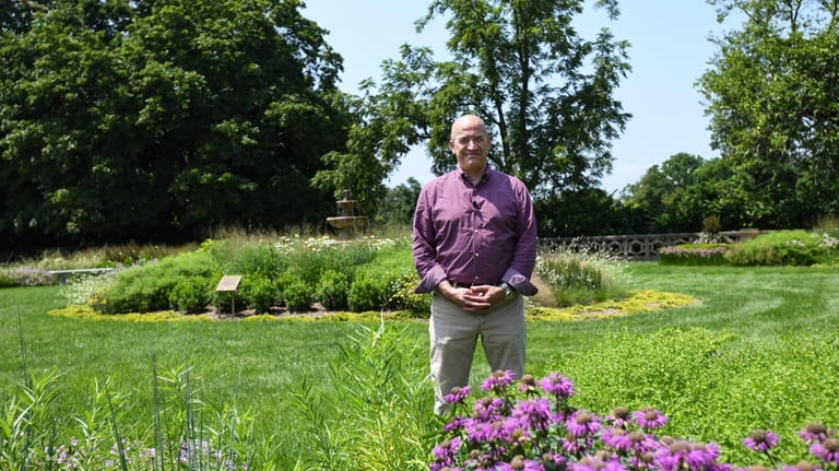 Executive director Jeremiah Bosgang in the native garden at Sands Point...