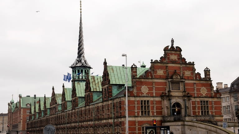 A view of the Old Stock Exchange in Copenhagen, Denmark,...