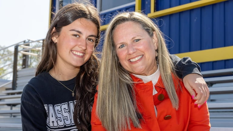 Jules Peterson with her mom, Joan Peterson, at Massapequa High...