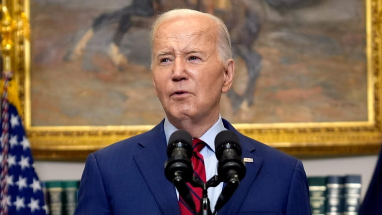 President Joe Biden delivers remarks about student protests over the...