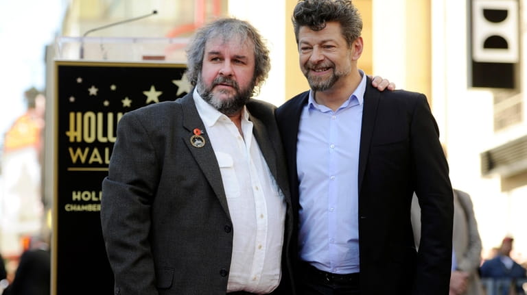 Peter Jackson, left, director, co-writer and producer of the film...