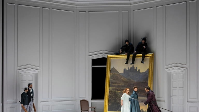 This image released by the Zurich Opera shows a rehearsal...