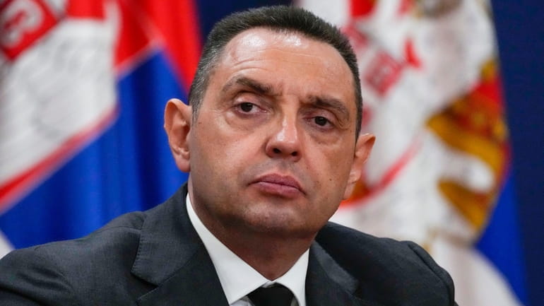 Aleksandar Vulin, former director of Serbia's intelligence agency attends a...