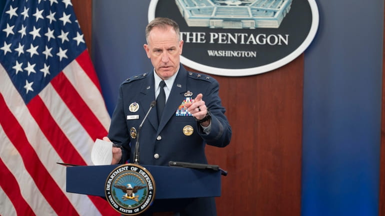 Pentagon Press Secretary Maj. Gen. Pat Ryder speaks during a...