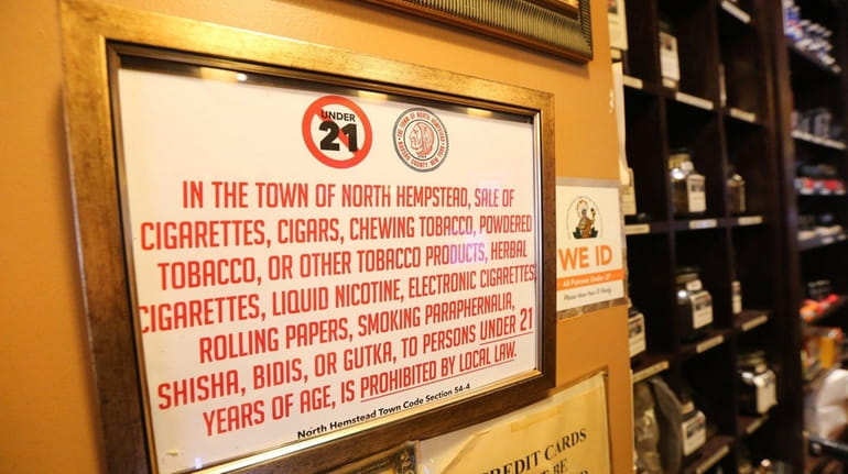 A sign about the Town of North Hempstead's new law...