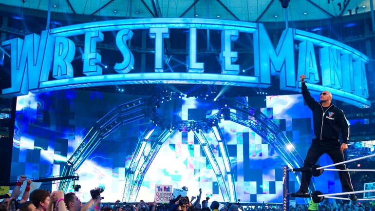 The Rock at WrestleMania XXVII in Atlanta, GA, on April...