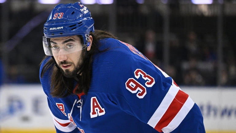 Mika Zibanejad working on his one-timer. The Rangers' forward had
