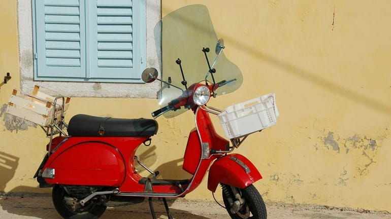 A vintage Vespa scooter