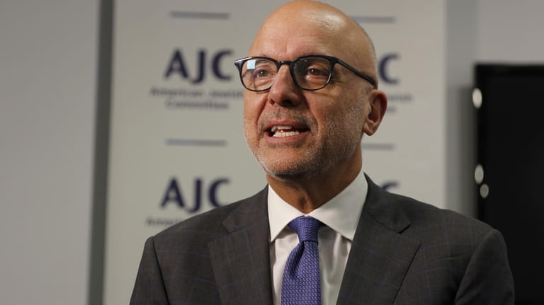 American Jewish Committee (AJC) CEO Ted Deutch is seen during...