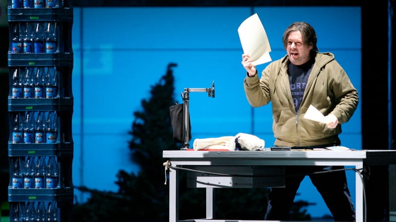 Singer Stephen Gould performs as Peter Grimes in a rehearsal...