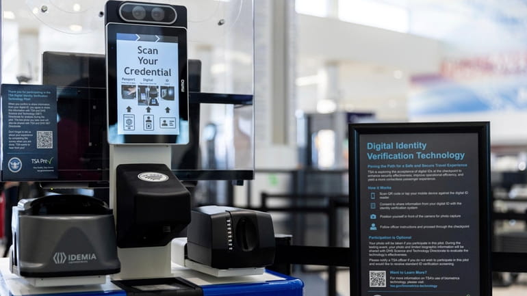The Transportation Security Administration's new facial recognition technology is seen...