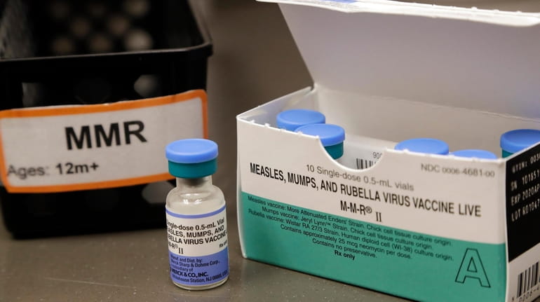 A dose of the measles, mumps and rubella vaccine is...