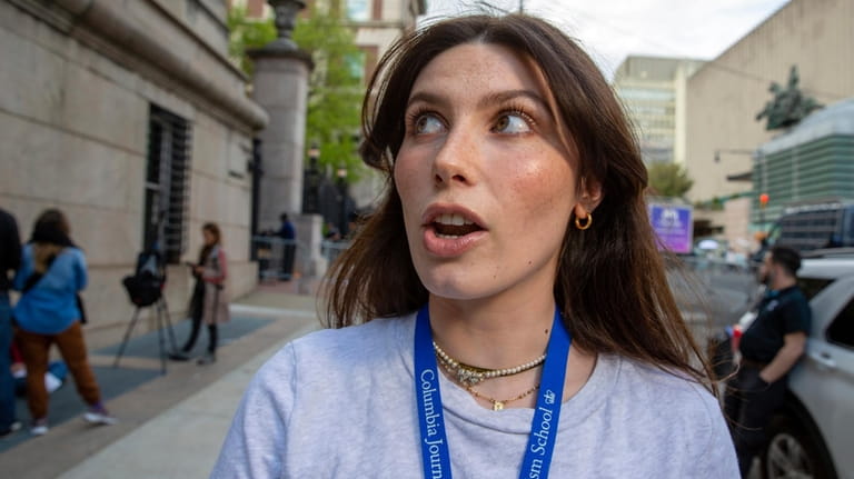 Columbia Journalism School student Cecilia Blotto speaks during an interview...