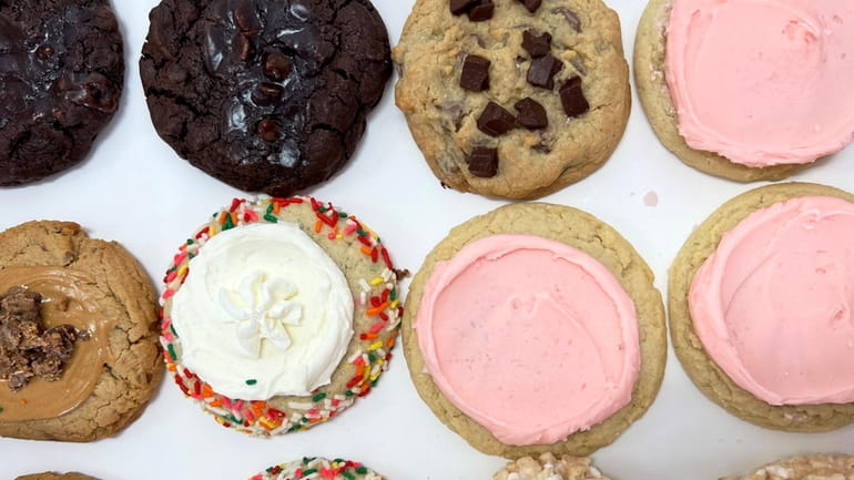 An assortment of oversized cookies from the new Crumbl Cookies...