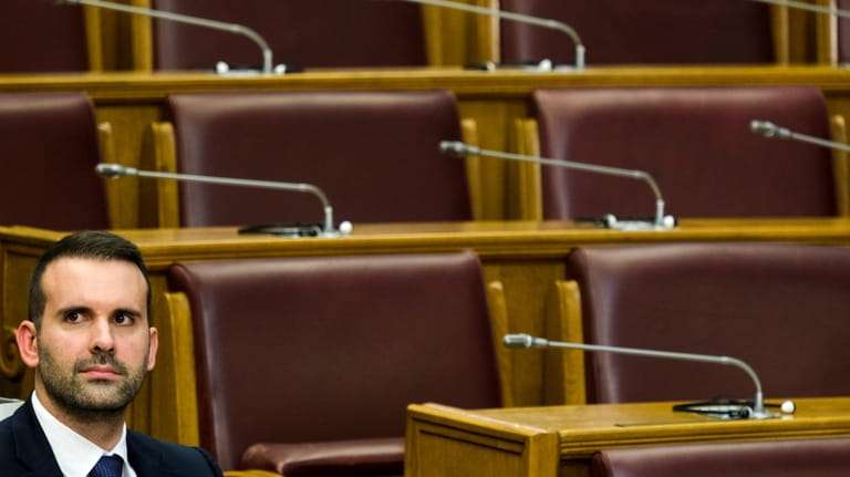 Montenegro's new Prime Minister Milojko Spajic attends a parliament session...