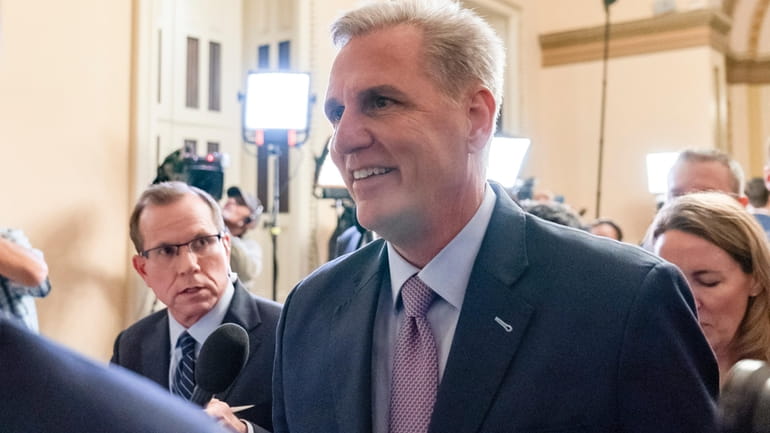 Rep. Kevin McCarthy, R-Calif., leaves the House floor after being...