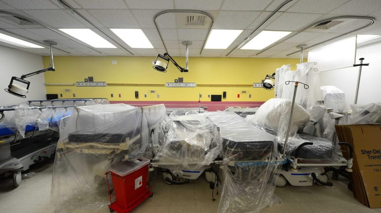 Reconstruction work is underway at Long Beach Medical Center, which...