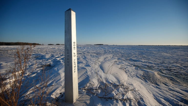 A border marker, between the United States and Canada is...