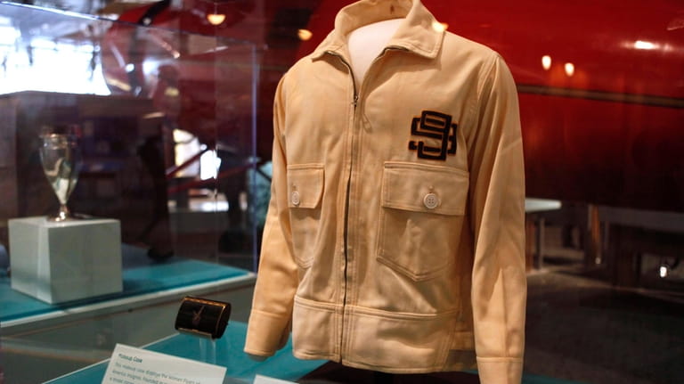 A flight suit jacket designed by Amelia Earhart is seen...