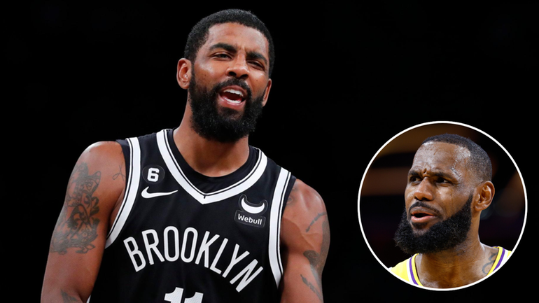 Los Angeles Lakers star LeBron James (inset) discussed Kyrie Irving's...
