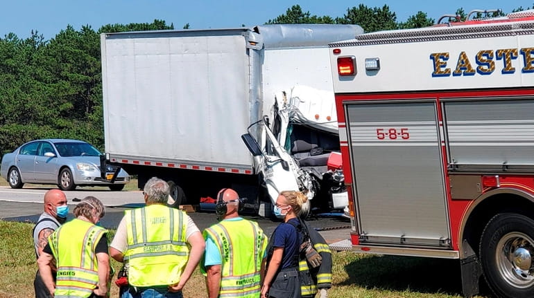 One person was killed when a box truck and tractor...