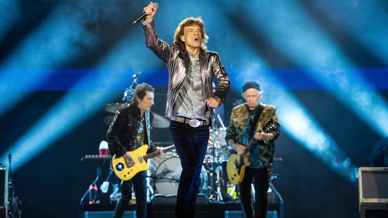 Mick Jagger of the Rolling Stones performs during the first...