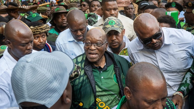 Former South African President Jacob Zuma arrives at Orlando stadium...