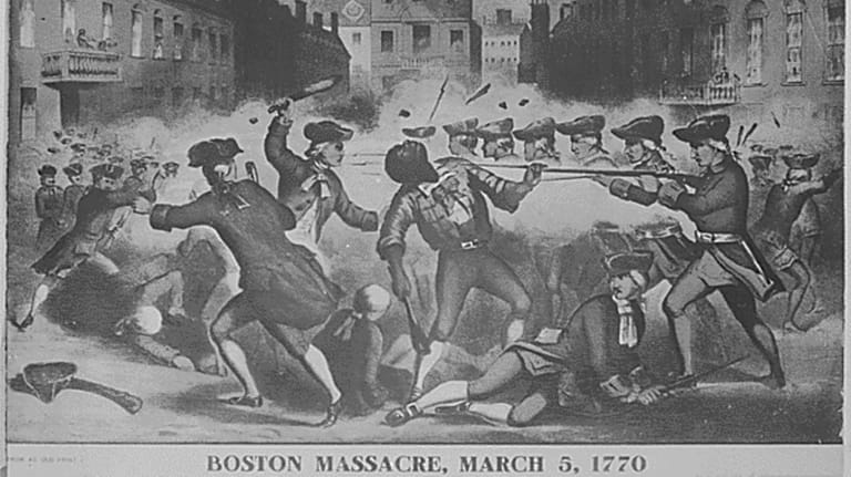 Boston Massacre, March 5, 1770. Copy of chromolithograph by John Bufford...