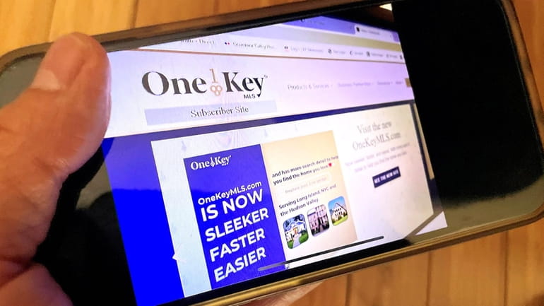 Illustration showing the home page of OneKey MLS.