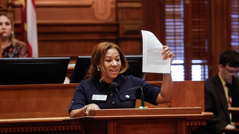 Rep. Mesha Mainor, R-Atlanta, speaks in favor of Senate Bill...
