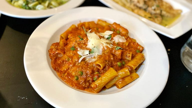 Rigatoni bolognese is among the offerings at Smithtown Pasta House.