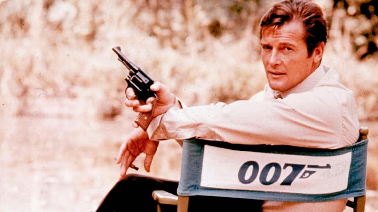 Roger Moore, playing the title role of secret service agent...