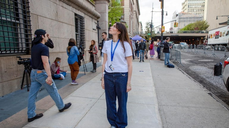 Columbia Journalism School student Cecilia Blotto stands in front of...