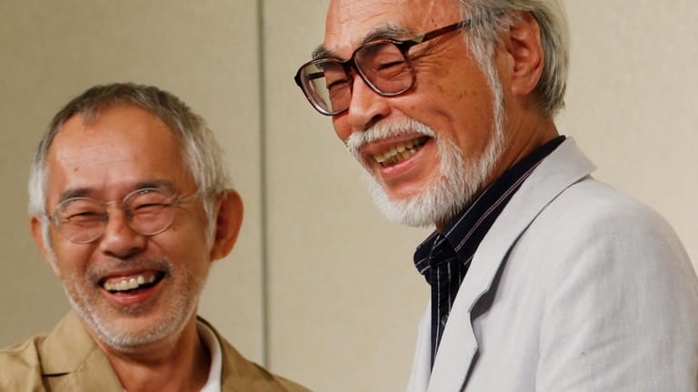 Hayao Miyazaki, right, one of animation's most admired and successful...