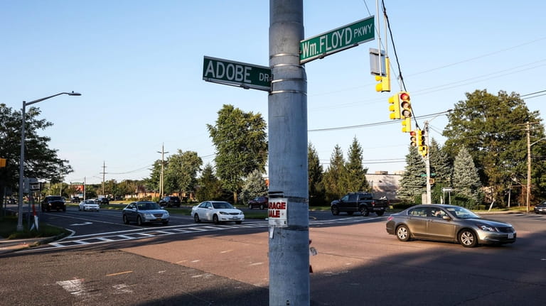 The intersection of Adobe Drive and William Floyd Parkway in...
